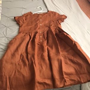 Rust baby doll dress